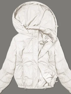 Prešívaná bunda v ecru farbe s odnímateľnou kapucňou Miss TiTi (2482)