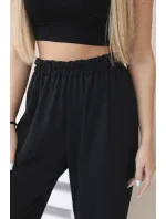 Nohavice so širokými nohavicami čierne