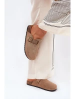 Klapki Chodaki Damskie i Na Platformie Z Klamrą Khaki Selio