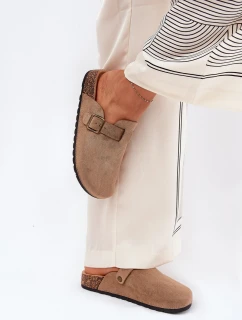 Klapki Chodaki Damskie i Na Platformie Z Klamrą Khaki Selio