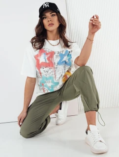 Dámske bavlnené tričko s potlačou STRELLO biele FashionStreet RY2402