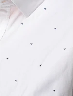 Pánska biela vzorovaná košeľa slim fit FashionStreet DX2695