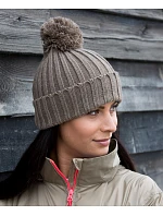 Result Headwear R 369X Pletená čiapka s bambulou 28.369X fennel