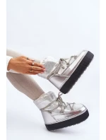 Damskie Śniegowce Z Wiązaniem Srebrne Toolsa