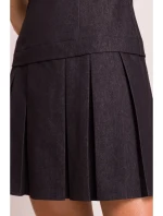 M842 Džínsové šaty so záhybmi - grafitové