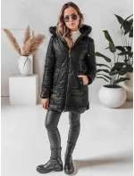 Dámska prešívaná zimná bunda s kapucňou čierna FashionStreet TY5089