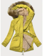 Dámska teplá zimná bunda lemon beige (w559)