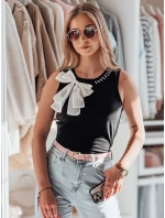 Dámska košeľa bez ramienok s mašľou PERBOW čierna FashionStreet RY2733