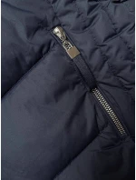 Dámska dlhá prešívaná zimná bunda Dark Blue (7689) Dámska dlhá prešívaná zimná bunda Dark Blue (7689)