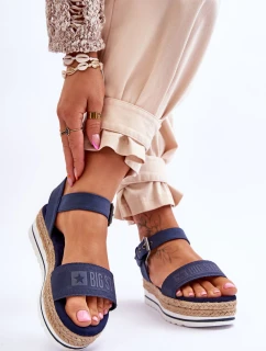 Dámske pohodlné sandále na platforme Big Star LL274869 navy blue