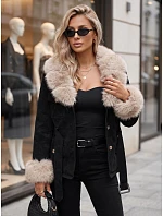 Dámska bunda s odnímateľnou kožušinou, čierna, FashionStreet TY5850 Dámska bunda s odnímateľnou kožušinou, čierna, FashionStreet TY5850