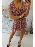 Kvetinové šaty s viazaním v páse čiernej Kvetinové šaty s viazaním v páse čiernej