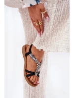 Płaskie Sandały Damskie Z Ozdobami Artiker 54C1334 Czarne