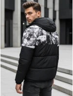 Pánska zimná bunda s kapucňou čierna FashionStreet TX5132 Pánska zimná bunda s kapucňou čierna FashionStreet TX5132