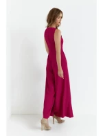 K184 Kombinéza so širokými nohavicami - slivka