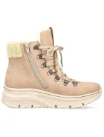 Dámske členkové zateplené topánky W RKR572 Hnedo-béžová - Rieker