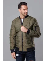 Pánska prešívaná khaki bunda bomber (MY02-3) Pánska prešívaná khaki bunda bomber (MY02-3)