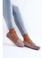 Damskie Modne Zamszowe Mokasyny Fioletowe Rabell