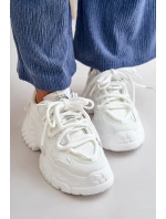 Sneakersy Damskie Na Masywnej Podeszwie Białe Nevela