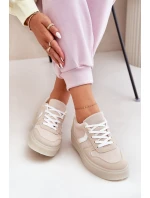 Niskie Sneakersy Damskie Na Platformie Beżowe Telmira