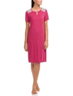 Dámska nočná košeľa 12142-44 červená-puntík - Vamp Dámska nočná košeľa 12142-44 červená-puntík - Vamp