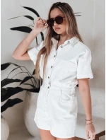 Dámsky krátky denimový overal DINOZIA white FashionStreet EY2589