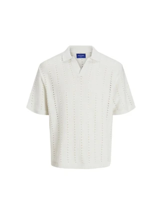 Jack&Jones pánska košeľa JORPAROS KNIT ESTER SS CROCHET POLO 12272562 SEA SALT Jack&Jones pánska košeľa JORPAROS KNIT ESTER SS CROCHET POLO 12272562 SEA SALT