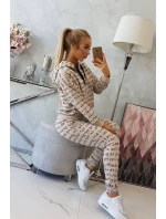 Sada s potlačou béžová