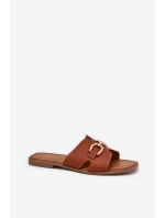 Dámske plné sandále s ozdobnými detailmi Brown Amiresna Dámske plné sandále s ozdobnými detailmi Brown Amiresna