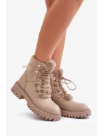 Zateplené členkové topánky tenisky na zips Eco koža béžová Willatta