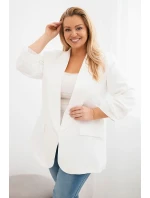 Dámske sako nadmernej veľkosti Elegant Ecru