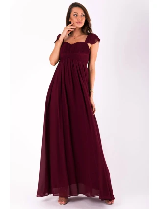 Dámske šaty EVA & LOLA s rukávom dlhé bordó - Bordová / S - EVA & LOLA Dámske šaty EVA & LOLA s rukávom dlhé bordó - Bordová / S - EVA & LOLA