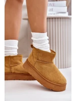 Niskie Śniegowce Damskie Na Platformie Ocieplane Futerkiem Camel Saldren Niskie Śniegowce Damskie Na Platformie Ocieplane Futerkiem Camel Saldren