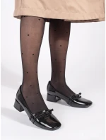 Trendy čierne dámske lodičky na širokom podpätku Trendy čierne dámske lodičky na širokom podpätku