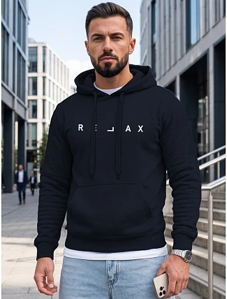 Pánska mikina s kapucňou RELAX, tmavomodrá, FashionStreet NX0001BX Pánska mikina s kapucňou RELAX, tmavomodrá, FashionStreet NX0001BX