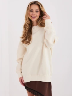 Dámska základná bavlnená mikina Goodlookin v ecru farbe (A1047)