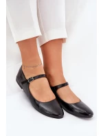 Lakierowane Baleriny Z Paskiem Czarne Arrivara