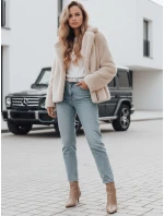Dámsky kožuch GLAMFLUFFY krátky béžový FashionStreet TY4984