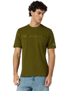 Pánske tričko Champion SS Tee olive 220273 GS585 pánske