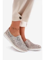 Semišové slip-on topánky Beige-gold Inez Semišové slip-on topánky Beige-gold Inez