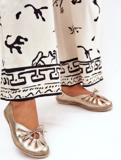 Płaskie Baleriny Z Naturalnej Skóry Zazoo 10179 Złote