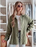 Dámska prechodná oversize košeľová bunda KOSMOJACK khaki FashionStreet TY4840