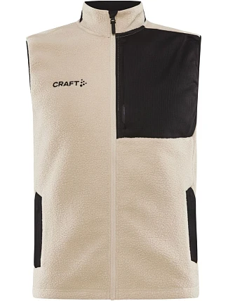 Craft Corporate ADV Pile Fleece Vest M Pánska fleecová vesta Sherpa 81.3810 ecru/čierna