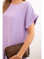 Šaty s vreckami svetlo fialové