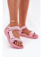Dámske sandále na zips Material Dry Lee Cooper LCW-25-34-3561L Pink Dámske sandále na zips Material Dry Lee Cooper LCW-25-34-3561L Pink