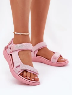 Dámske sandále na zips Material Dry Lee Cooper LCW-25-34-3561L Pink