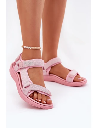 Dámske sandále na zips Material Dry Lee Cooper LCW-25-34-3561L Pink Dámske sandále na zips Material Dry Lee Cooper LCW-25-34-3561L Pink