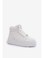 Wysokie Sneakersy Damskie Na Platformie Białe Tillive