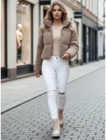 Dámska zimná bunda krátka alpaka CELESTIAL camel FashionStreet TY4482z
