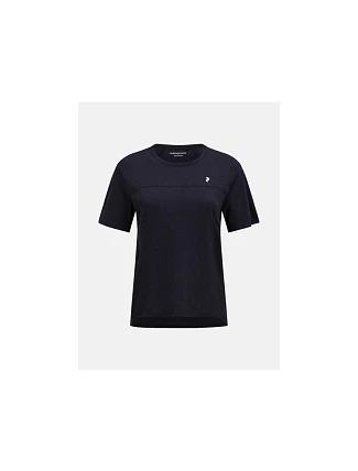 Tričko PEAK PERFORMANCE W Trail Wool Blend SS, čierne Tričko PEAK PERFORMANCE W Trail Wool Blend SS, čierne